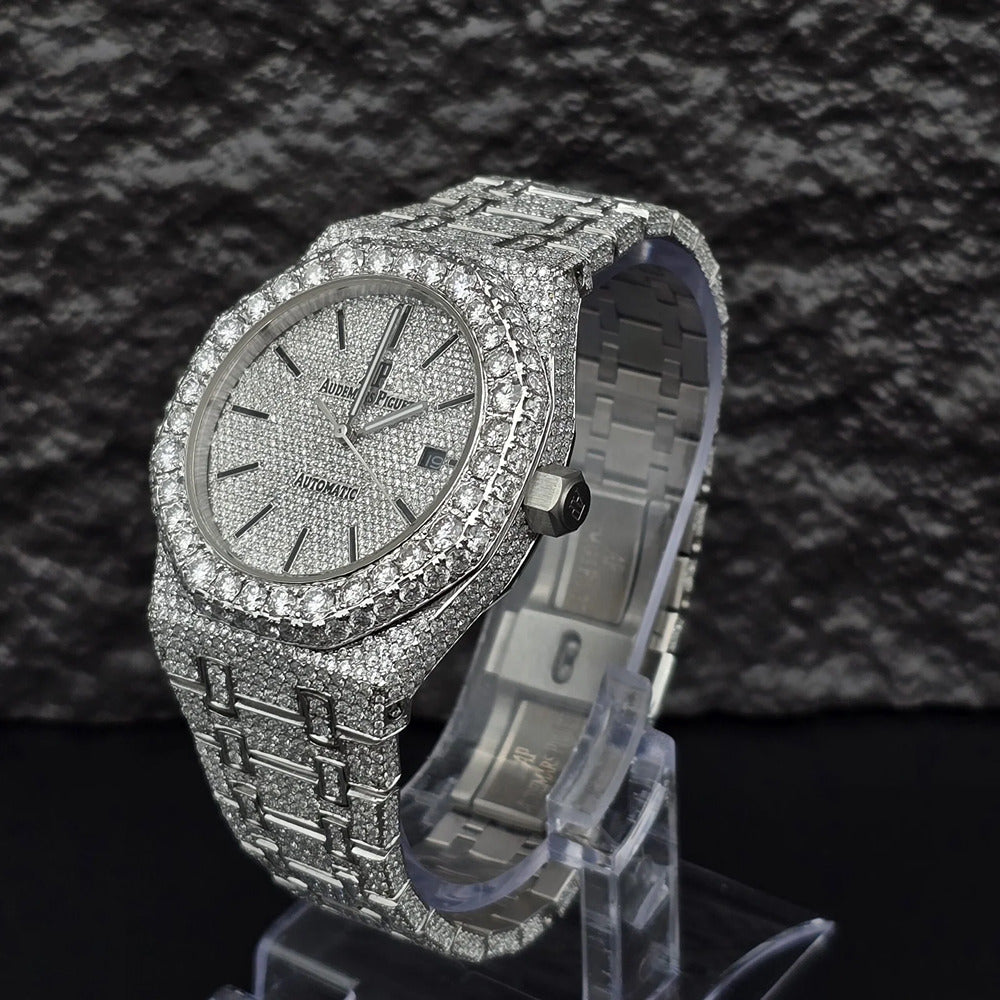 Exquisite Fully Moissanite Diamond Iced Out Wrist Watch