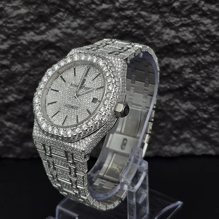 Exquisite Fully Moissanite Diamond Iced Out Wrist Watch