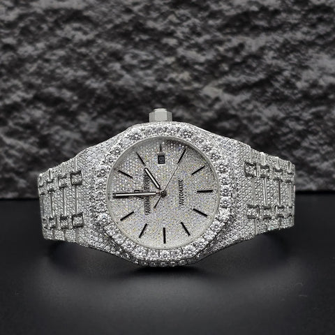 Exquisite Fully Moissanite Diamond Iced Out Wrist Watch