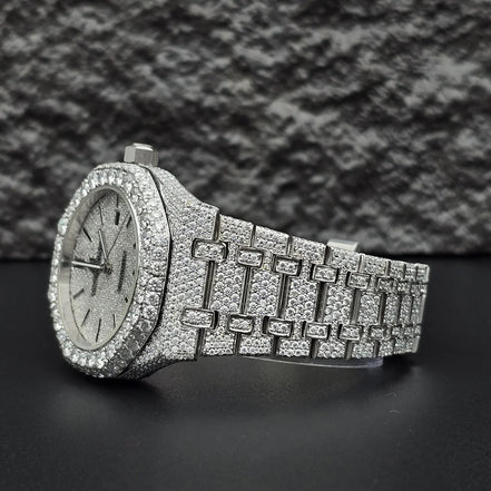 Exquisite Fully Moissanite Diamond Iced Out Wrist Watch