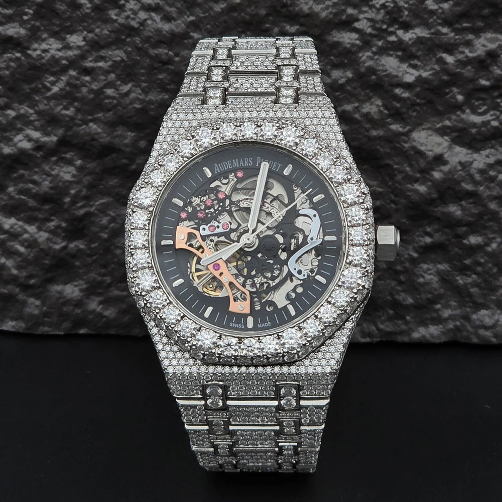 Luxury Iced Out Moissanite Automatic Watch