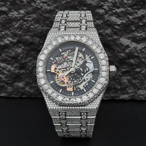 Luxury Iced Out Moissanite Automatic Watch