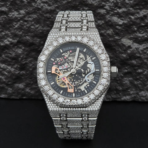 Luxury Iced Out Moissanite Automatic Watch