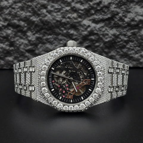 Luxury Iced Out Moissanite Automatic Watch