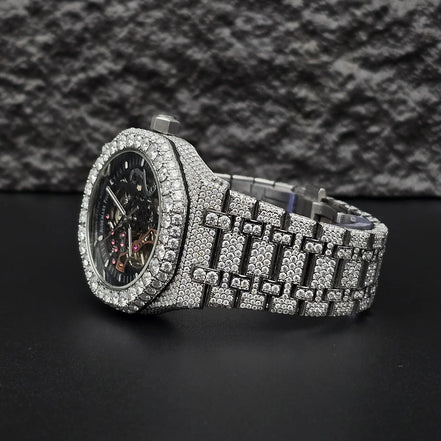 Luxury Iced Out Moissanite Automatic Watch