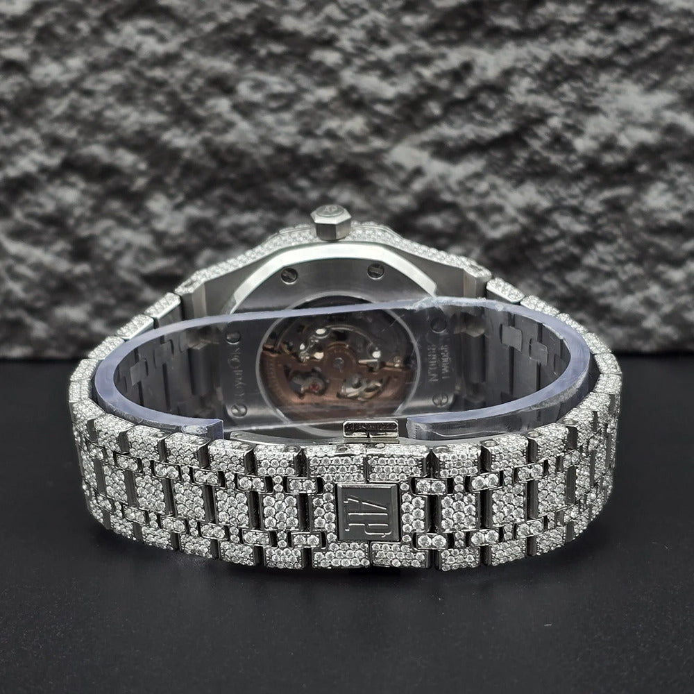 Luxury Iced Out Moissanite Automatic Watch