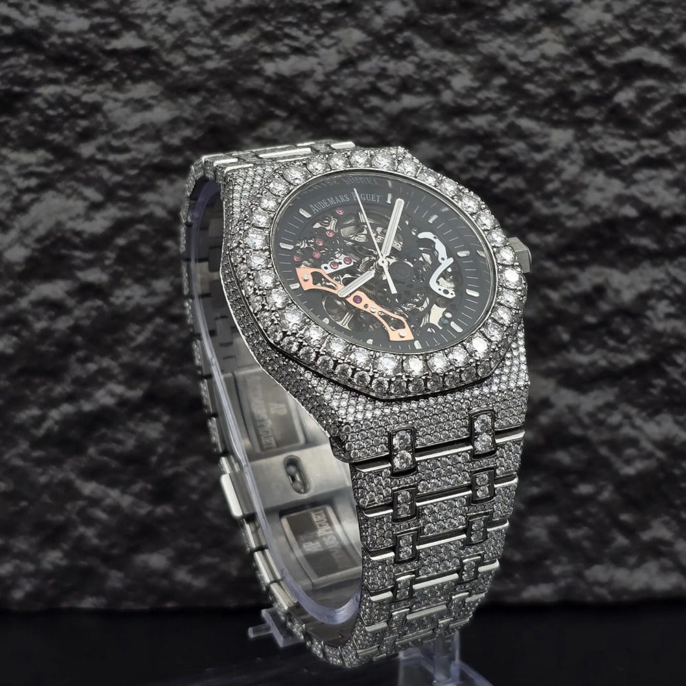 Luxury Iced Out Moissanite Automatic Watch