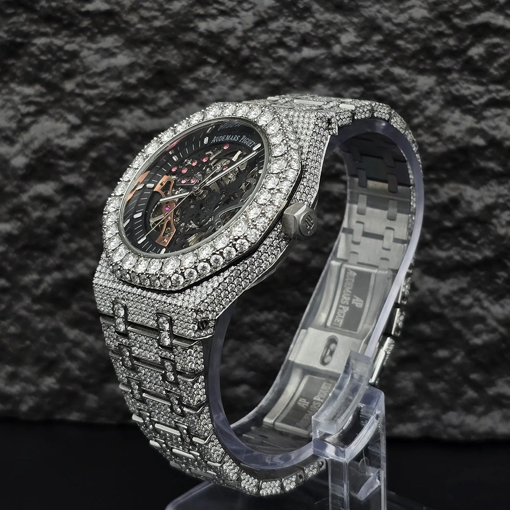 Luxury Iced Out Moissanite Automatic Watch