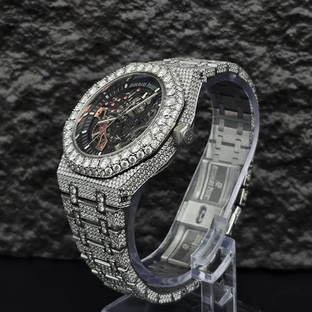 Luxury Iced Out Moissanite Automatic Watch
