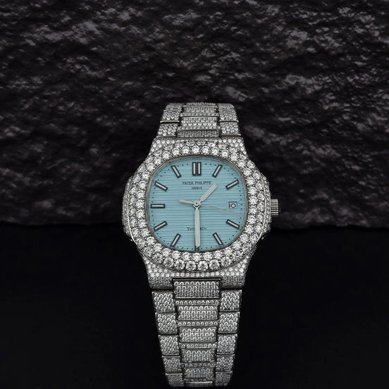 Trendy Style Full Moissanite Diamond Automatic Watch