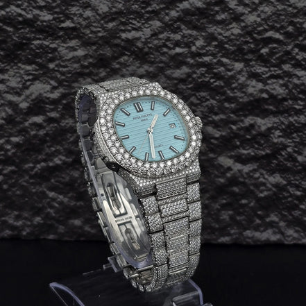 Trendy Style Full Moissanite Diamond Automatic Watch