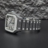 Dual Tone Skeleton Luxurious Moissanite Diamond Wrist Watch