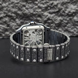 Dual Tone Skeleton Luxurious Moissanite Diamond Wrist Watch