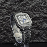 Dual Tone Skeleton Luxurious Moissanite Diamond Wrist Watch