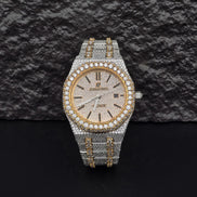 Black Stick Dial Dual Tone Stylish Watch