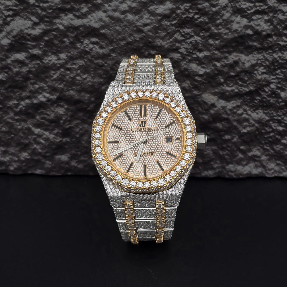 Black Stick Dial Dual Tone Stylish Watch