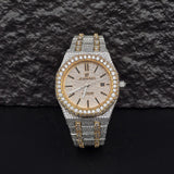 Black Stick Dial Dual Tone Stylish Watch
