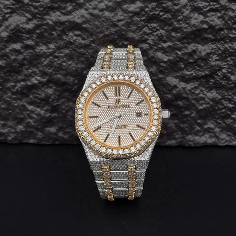 Black Stick Dial Dual Tone Stylish Watch