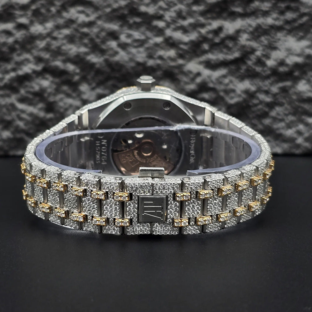 Black Stick Dial Dual Tone Stylish Watch