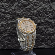 Black Stick Dial Dual Tone Stylish Watch