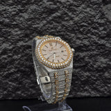 Black Stick Dial Dual Tone Stylish Watch