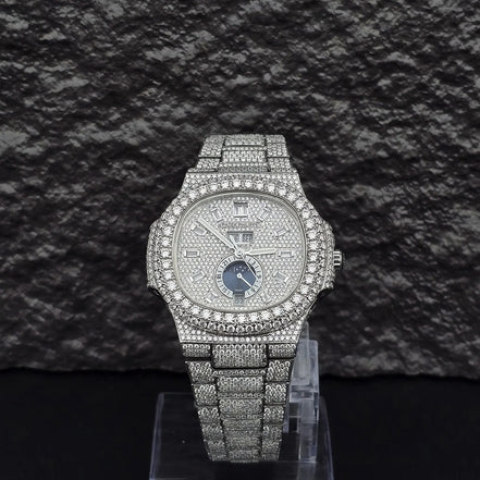 Elegant Look Fully Iced Out Moissanite Hip Hop Watch