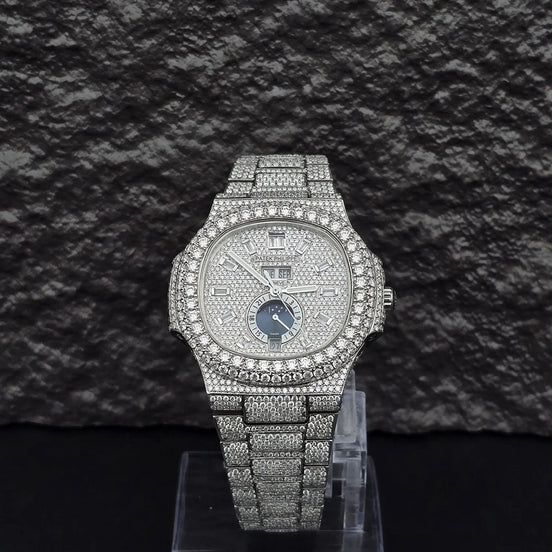 Elegant Look Fully Iced Out Moissanite Hip Hop Watch