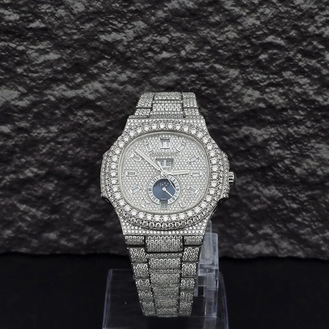Elegant Look Fully Iced Out Moissanite Hip Hop Watch
