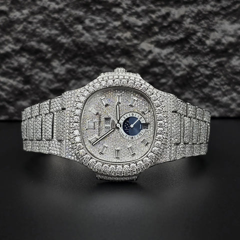 Elegant Look Fully Iced Out Moissanite Hip Hop Watch