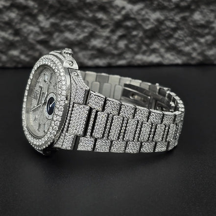Elegant Look Fully Iced Out Moissanite Hip Hop Watch
