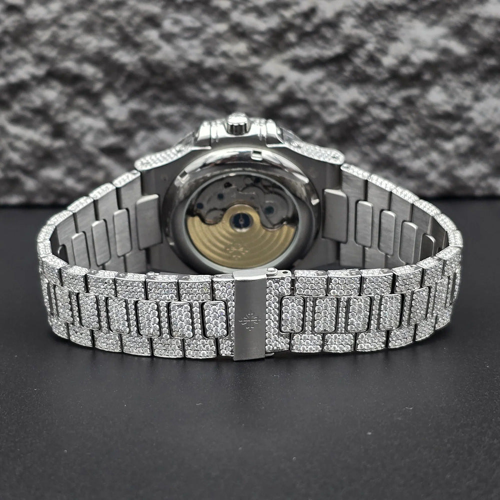 Elegant Look Fully Iced Out Moissanite Hip Hop Watch