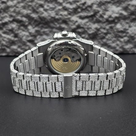 Elegant Look Fully Iced Out Moissanite Hip Hop Watch