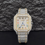 Dual Tone Expensive Moissanite Luxury Watch