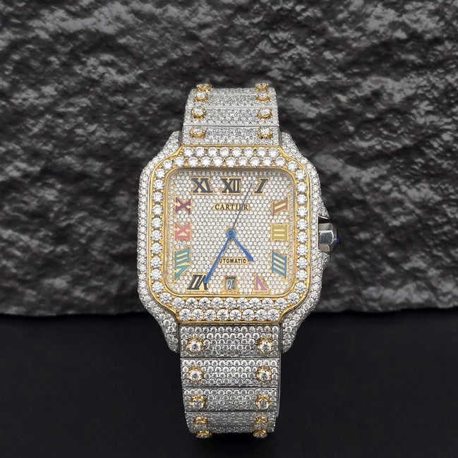 Dual Tone Expensive Moissanite Luxury Watch