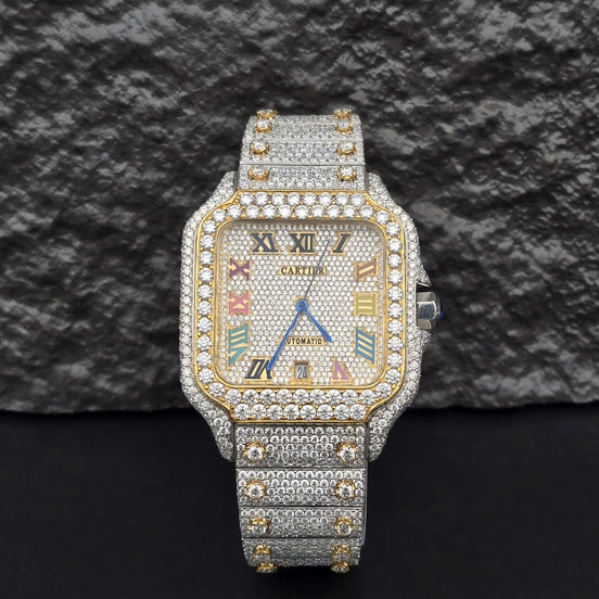 Dual Tone Expensive Moissanite Luxury Watch