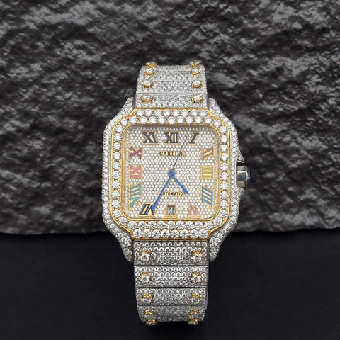 Dual Tone Expensive Moissanite Luxury Watch