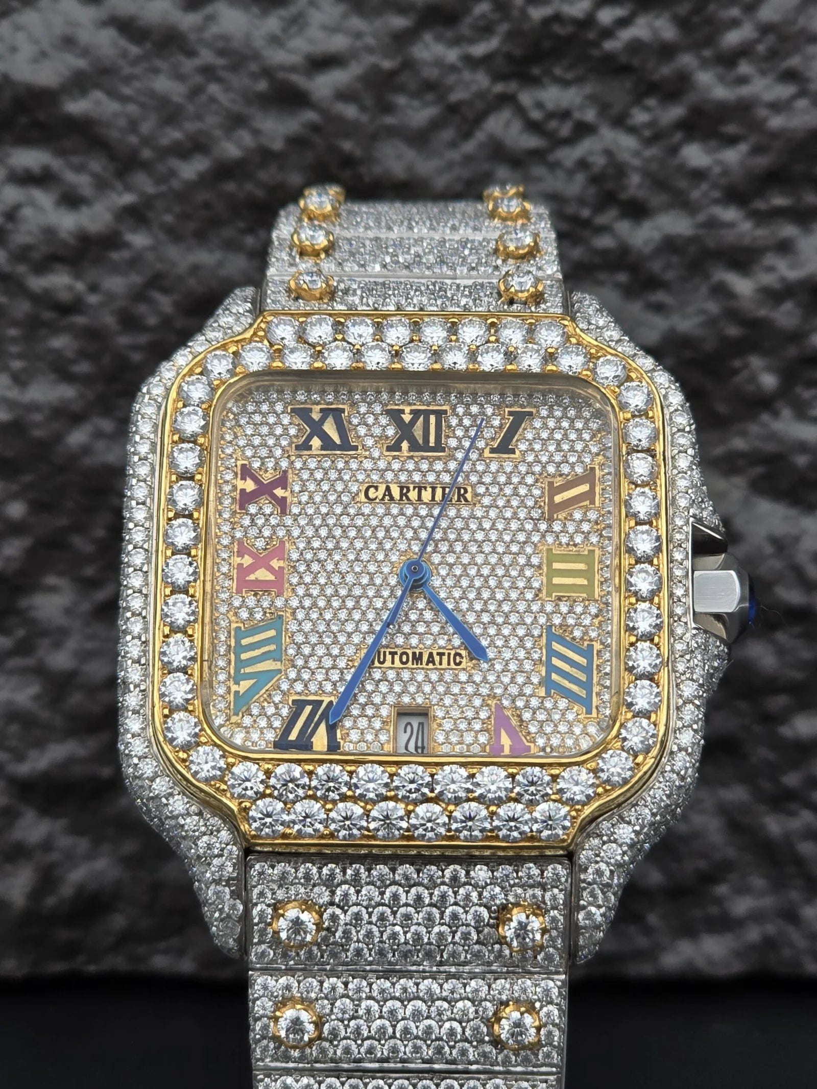 Dual Tone Expensive Moissanite Luxury Watch