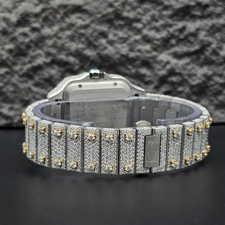 Rainbow Roman Numeral Moissanite Fancy Watch For Men's