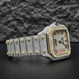 Rainbow Roman Numeral Moissanite Fancy Watch For Men's