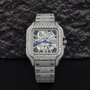 Skeleton Iced Out Moissanite Classic Wrist Watch