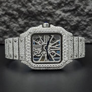 Skeleton Iced Out Moissanite Classic Wrist Watch