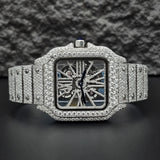 Skeleton Iced Out Moissanite Classic Wrist Watch