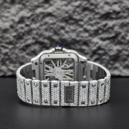 Skeleton Iced Out Moissanite Classic Wrist Watch