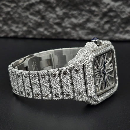 Skeleton Iced Out Moissanite Classic Wrist Watch
