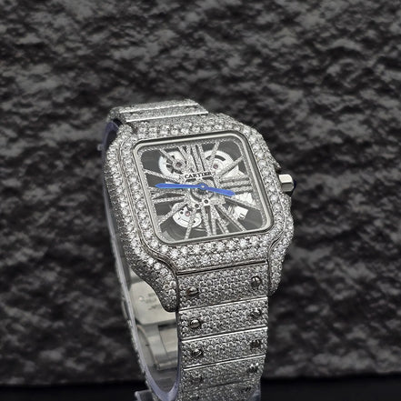 Skeleton Iced Out Moissanite Classic Wrist Watch