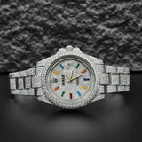 Iced Out Moissanite Rainbow Stick Rapper Style Watch