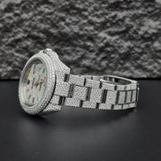 Iced Out Moissanite Rainbow Stick Rapper Style Watch