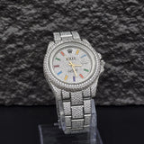 Iced Out Moissanite Rainbow Stick Rapper Style Watch