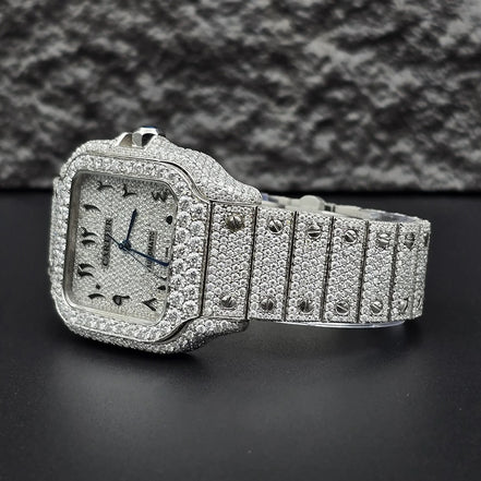 Arabic Number Iced Out Moissanite Luxury Men's Watch