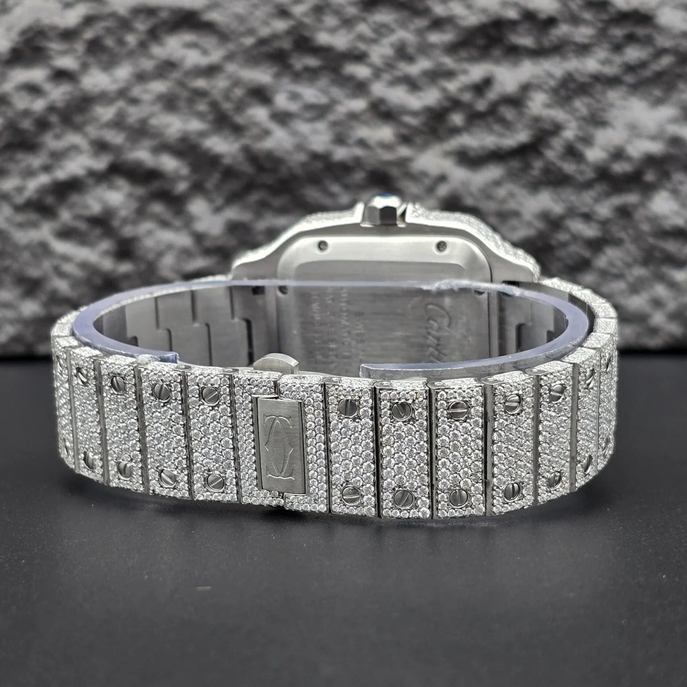Arabic Number Iced Out Moissanite Luxury Men's Watch